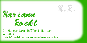 mariann rockl business card